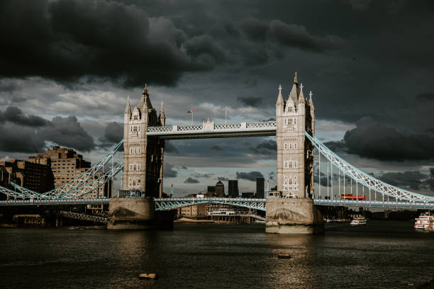 istock Tower bridge and the sky London skyline at night 1405120788