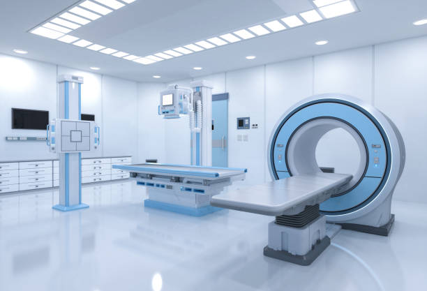 istock Hospital radiology room with mri scanner and x-ray machine 1405129937