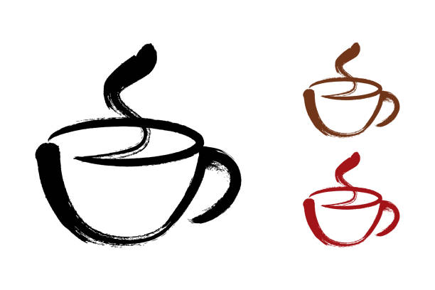 ilustrações, clipart, desenhos animados e ícones de xícara de café de desenho - coffee espresso retro revival coffee cup