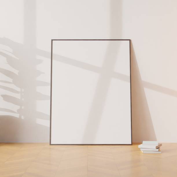 istock Frame mockup in living room interior. 3d rendering, 3d illustration 1405136243