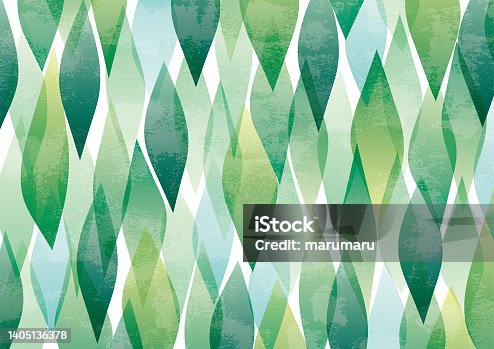 istock Green leaves geometric pattern 1405136378