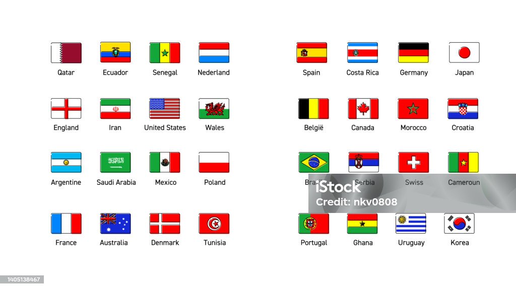 national flags - Royalty-free Futebol arte vetorial