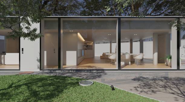 istock Cottage with a plot in the suburbs 3d illustration 1405146995