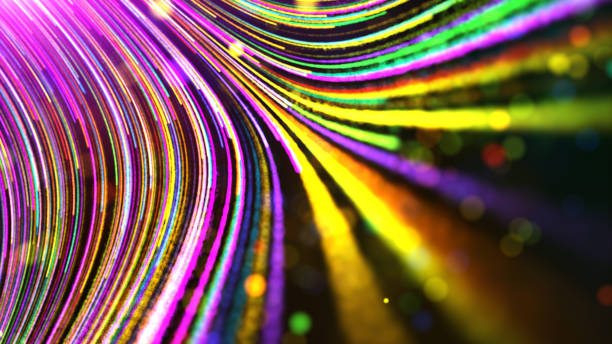 istock LGBTQ Pride Month abstract colorful. Glow light trail with multi-colour particles background. 1405148636