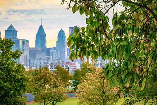 Philadelphia city in early autumn