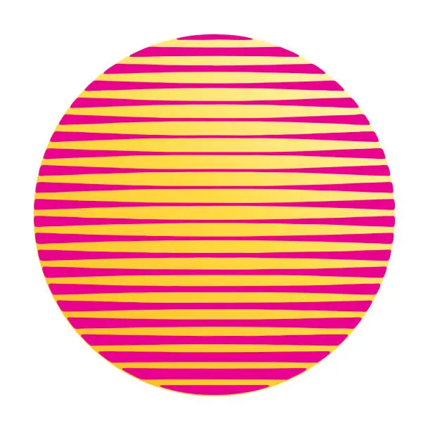 Vector illustration of Line art vector of 3D ball with striped pattern