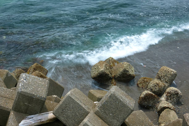 istock Joined cubic armor units for shoreline protection 1405160580