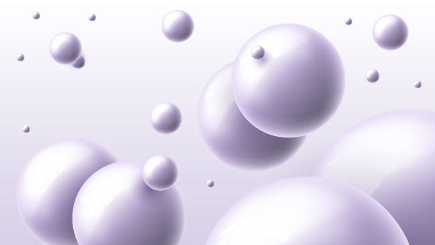 istock Abstract 3D Modern Background With Metal Sphere Balls Shadows Backdrop Wallpaper Decoration Vector Design Style Decoration Banner 1405161162