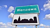 Warszawa road sign