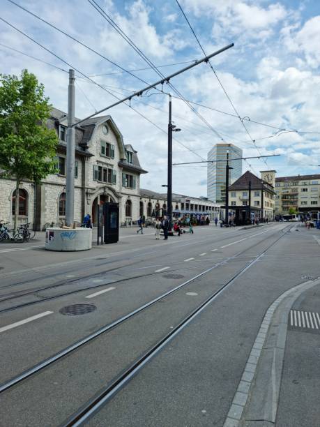 Zurich, Switzerland - May 21, 2023: Exterior of Zurich main railway station , Switzerland