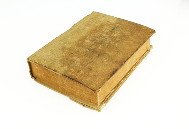 istock Old vintage book isolated on white background. Blank hardcover 1405175341