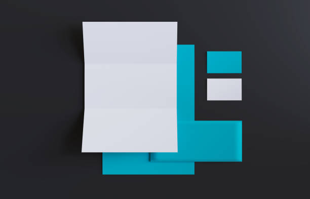 istock Stationery items mockup on black background 1405177656