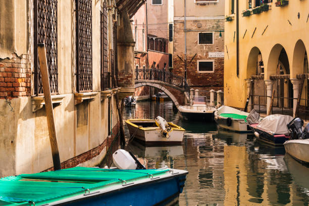 channels and bridges inside Venice down during an autumnal day