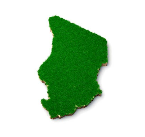 istock Chad Map soil land geology cross section with green grass and Rock ground texture 3d illustration 1405181758