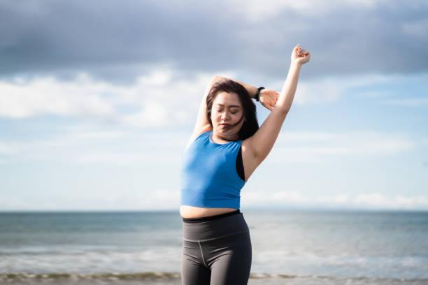 istock Vacation at beach, fitness exercise. 1405182074
