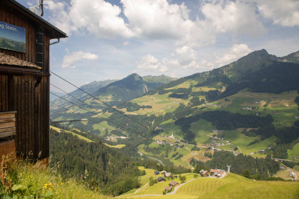 Top of the Sonntag Funicular in Stein,  Austria stock photo