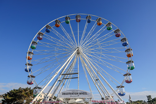 Bournemouth, UK- May 30, 2022: Observation Wheel on the seafront at the entrance to the town's public park.