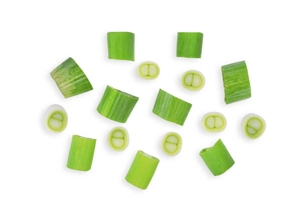 istock Chopped green japanese onion isolated on white 1405190065
