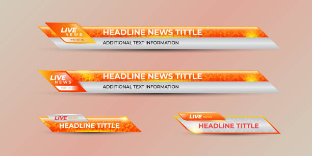 Lower Third Template 2Broadcast news lower third modern banner template for television, video and media channel Broadcast news lower third modern banner template for television, video and media channel baseline stock illustrations