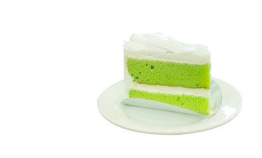 pandan and coconut cake , tasty cake in coffee shop