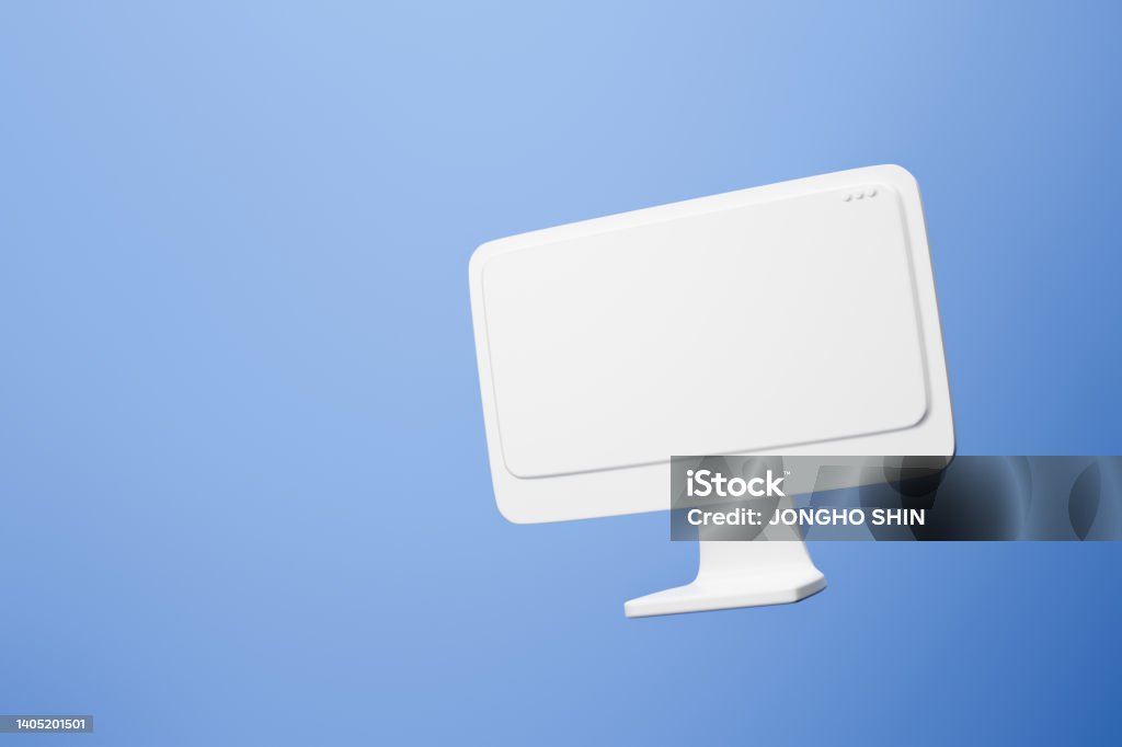 Example Empty Screen Minimal Desktop With Blank Screen Mockup Empty Screen For Text And Logo ...