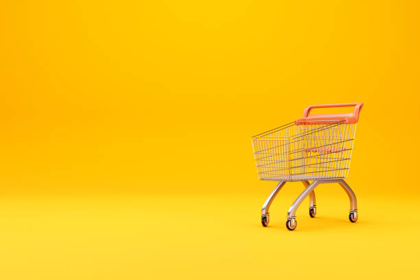 istock empty shopping cart over yellow background 3d illustration 1405201559
