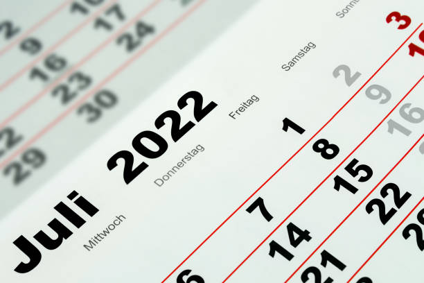 istock German calendar 2022 July and weekdays closeup 1405209780
