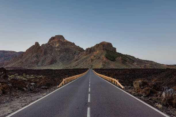 View of a road to the Teide National Park.
