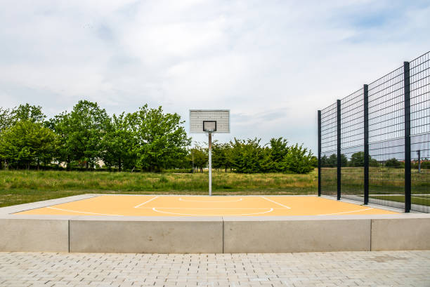 empty public basketball court