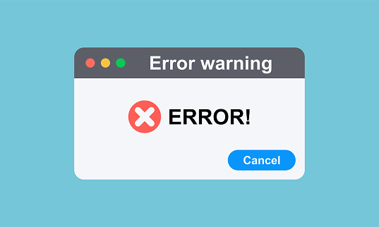 Window Error Warning Message In Screen Popup Message On Computer ...