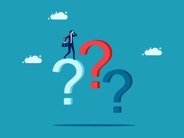 istock Think of a solution. An expert businessman on a question mark. business and investment 1405215792