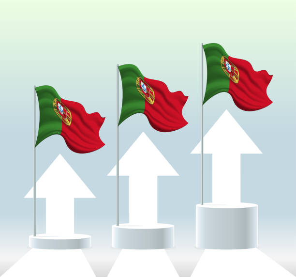 istock Portugal flag. The country is in an uptrend. 1405216076