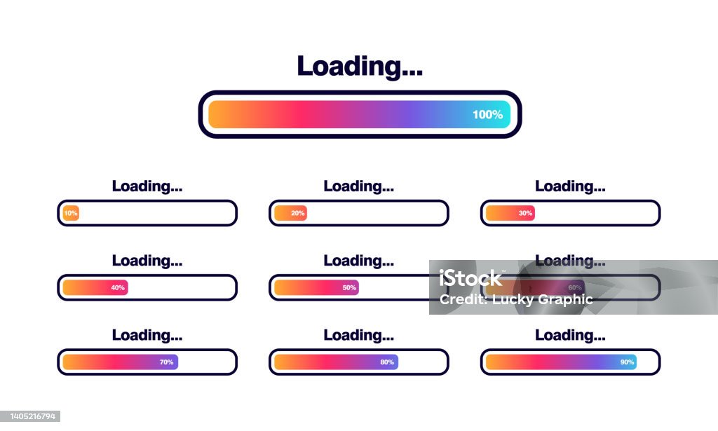 Graph Loading Image Set Of Loading Bar Vector Illustration Progress Visualization Loading ...