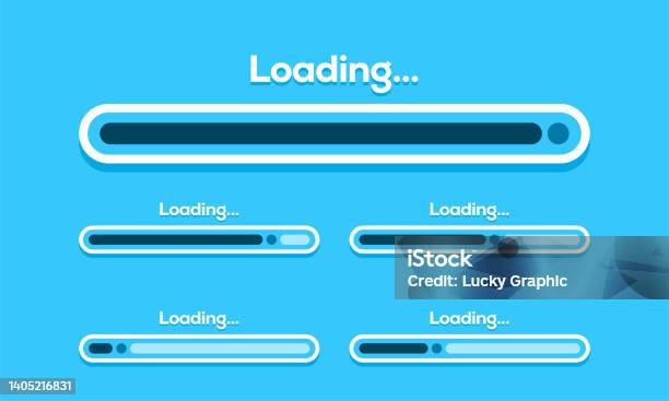 Set Of Loading Bar Vector Illustration Progress Visualization Loading ...