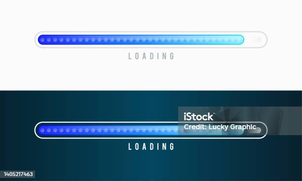 Set Of Loading Bar Vector Illustration Progress Visualization Loading ...