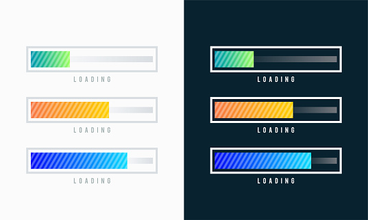 Set Of Loading Bar Vector Illustration Progress Visualization Loading ...