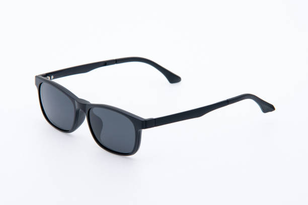 istock Fashion sunglasses black frames on white background. 1405217565