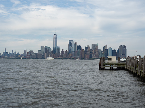 The Manhattan skyline seen from Liberty Island.
