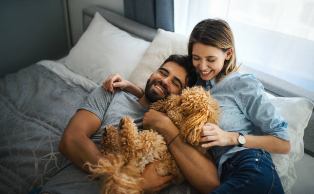 istock Happy couple at home. 1405230355