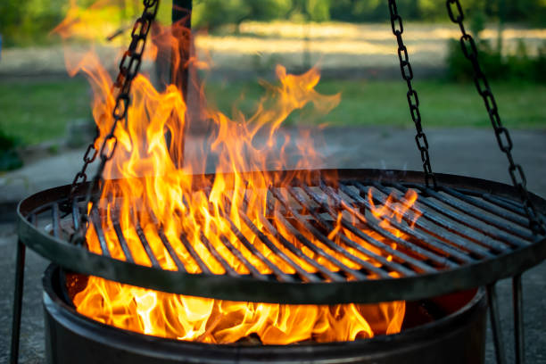 istock fire flames on the grill grate 1405231922