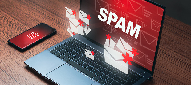 Communication business technology. Protect spam mail from internet cyber security.