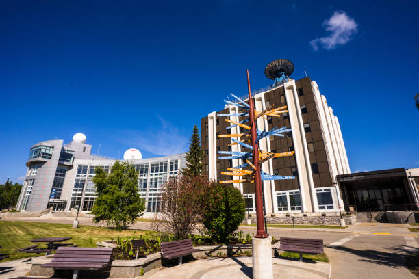 Institute Building, University of Alaska Fairbanks.USA stock photo
