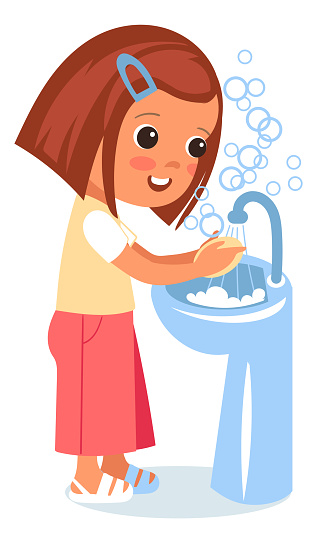 Free download of kid washing hand vector graphics and illustrations