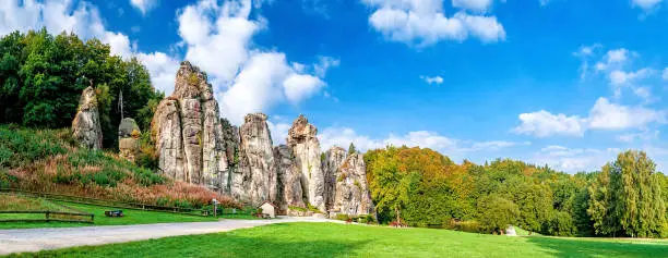 Rock-formation Externsteine near Paderborn at Germany