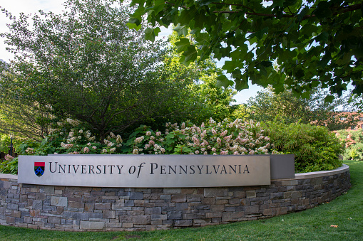 Philadelphia, USA - June 20, 2022.  Campus view of University of Pennsylvania, Philadelphia, USA