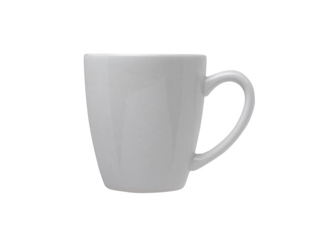 차나 커피를위한 세라믹 컵은 흰색입니다. 흰색 배경에 고립되어 클로즈업. - tea tea crop coffee afternoon tea 뉴스 사진 이미지