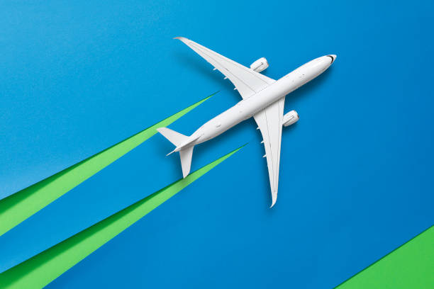 istock Passenger aircraft on blue background 1405240818