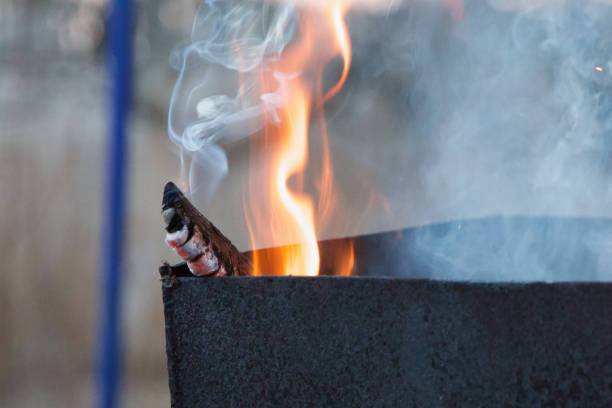 istock Burning fire in the grill, barbecue in spring 1405242609