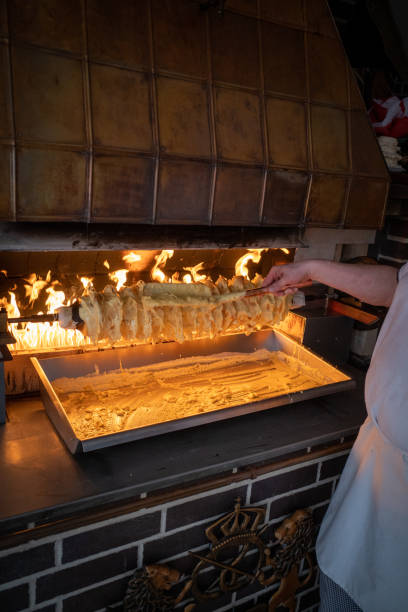 istock in the bakery a pyramid cake is made by hand 1405245353