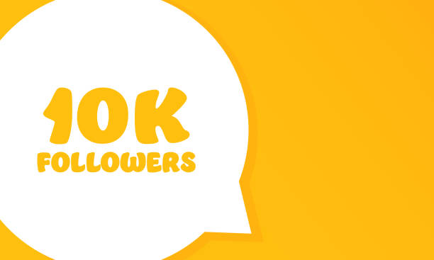 istock 10k followers. Speech bubble with 10k followers text. 2d illustration. Flat style. Vector line icon for Business and Advertising 1405245475